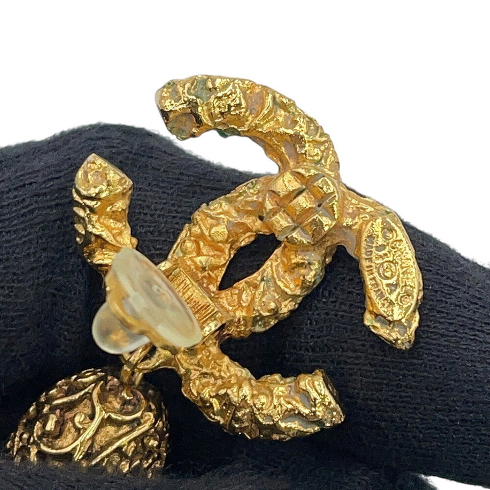 CHANEL Gold Logo Earrings - Picture 6 of 9